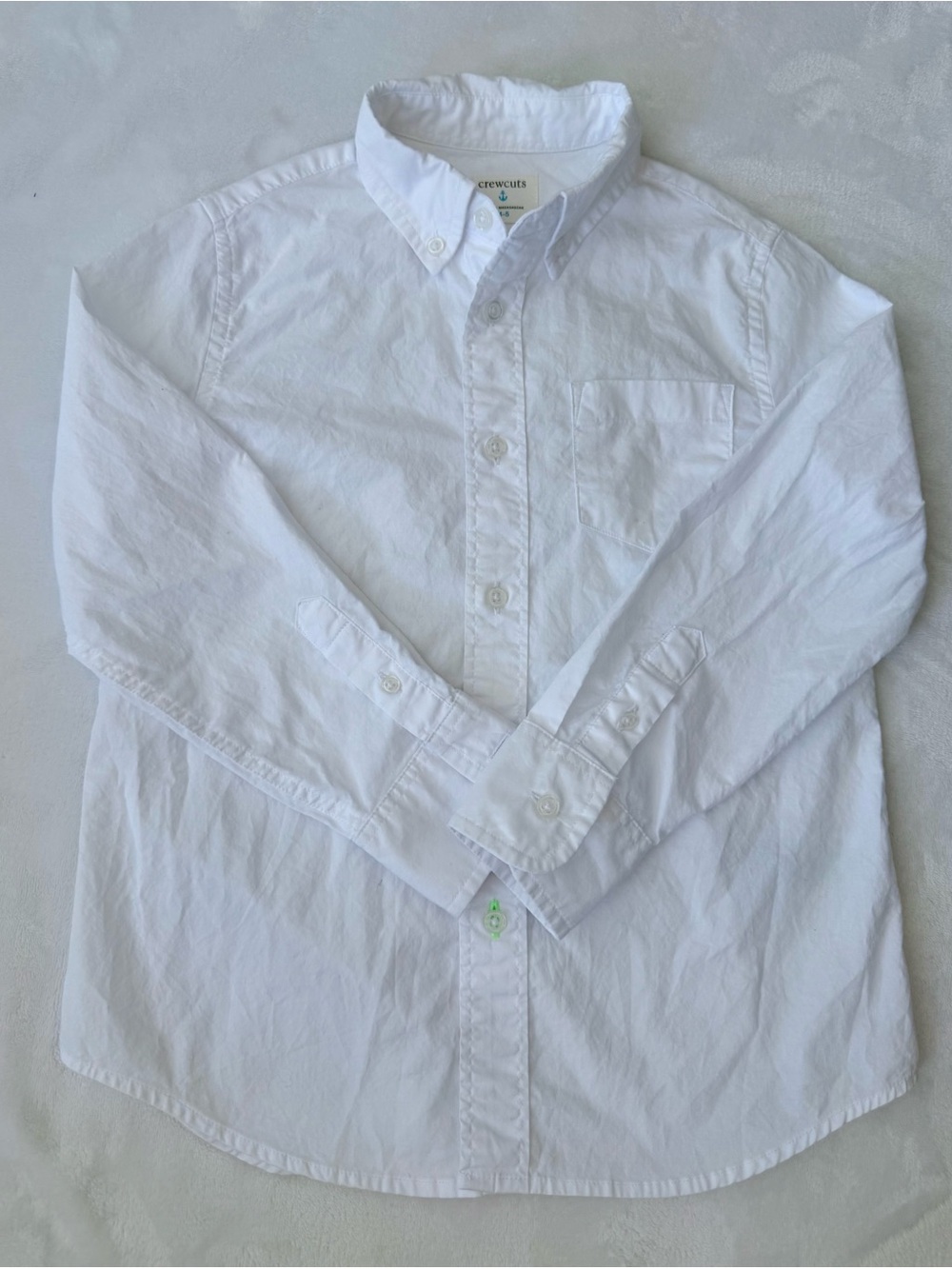 Crewcuts Boys' Classic White Button-Down Shirt (size 4-5)